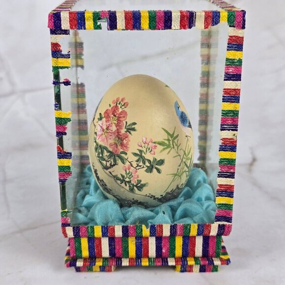 Set of 3 Handpainted Eggs in Individual Boxes Asian Design Hand Painted Vintage - Picture 9 of 16
